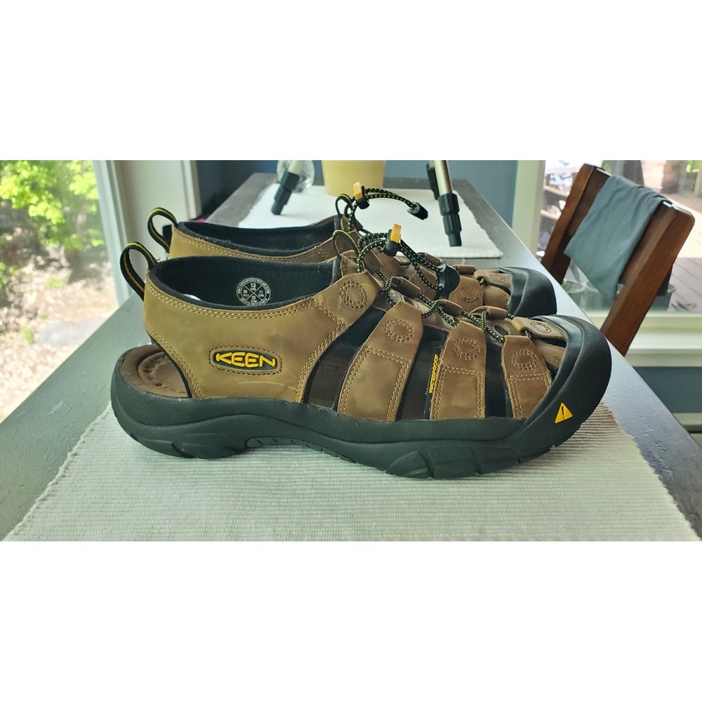 Keen Newport H2 Mens Brown Leather Waterproof Hiking Sandals Size 12 EUC